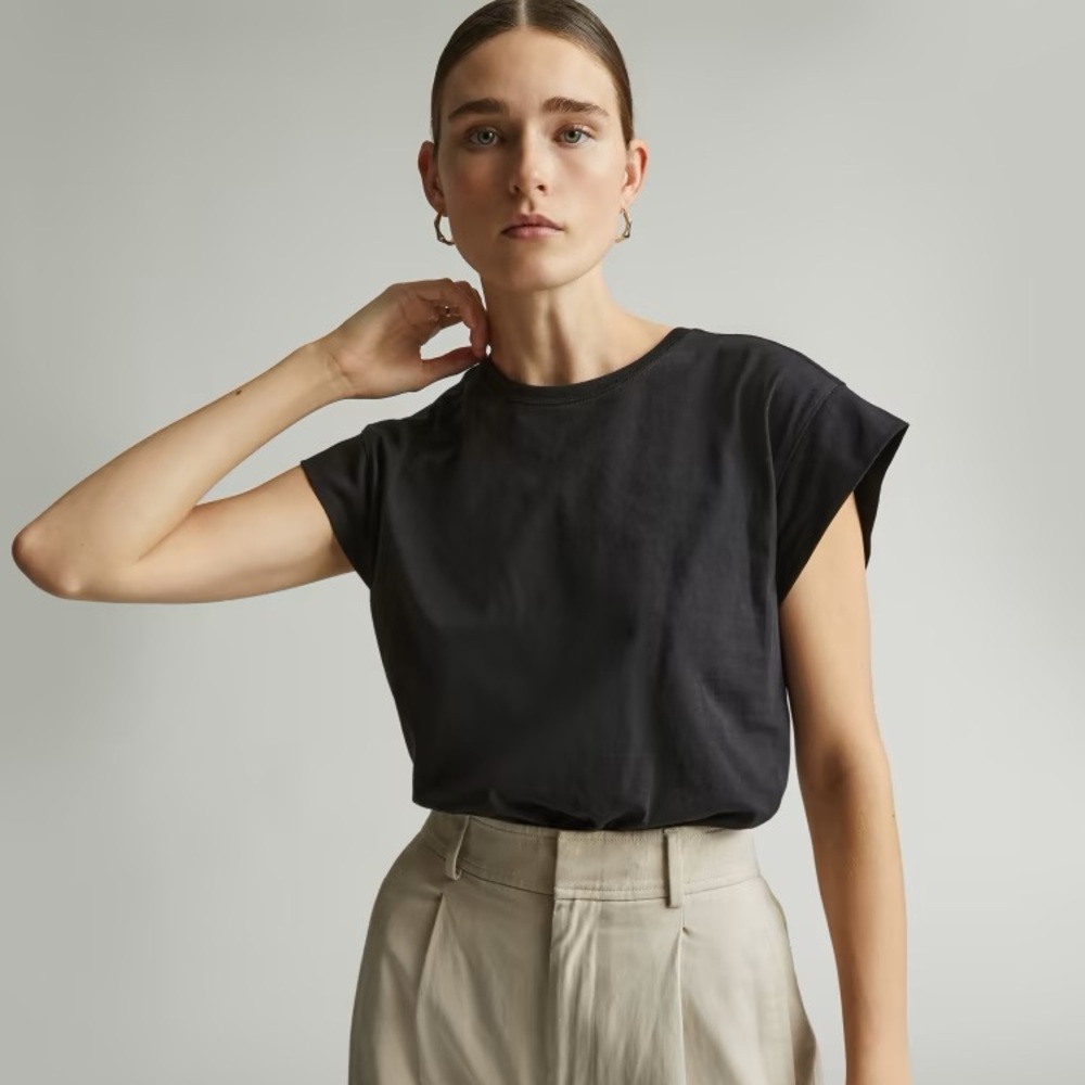 Everlane The Muscle Tee | XS, black, organic cotton